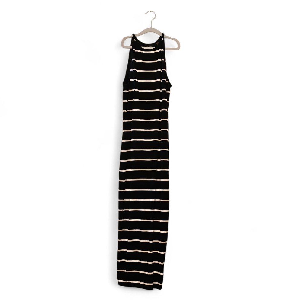 Ted Baker Black and White Striped Maxi Dress